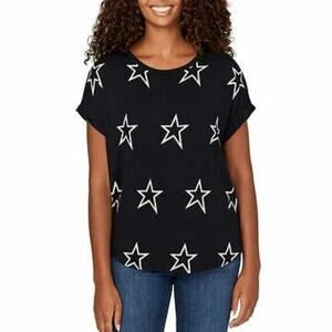 New Buffalo D. Bitton Ultra Soft Relaxed Fit Stars Print T-Shirt Top